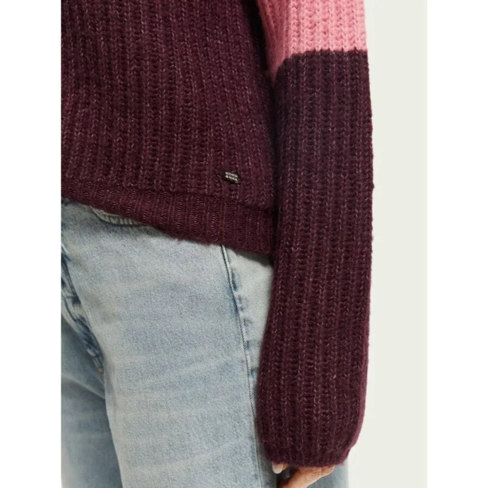 Scotch & Soda NWT Chunky Knit Color-blocked Sweater size XL